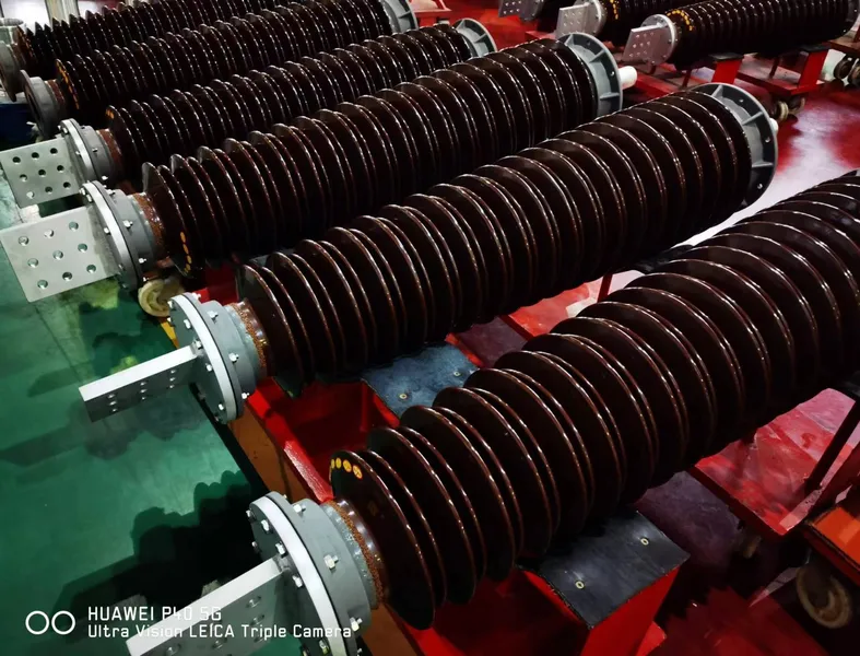 Porcelain insulators in production